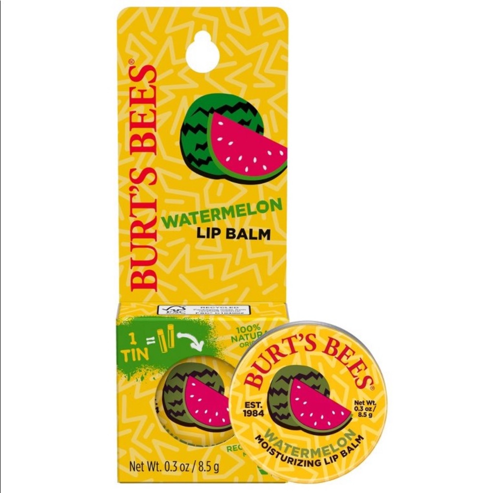 5/$25❣️Burt’s bees watermelon tin lip balm
